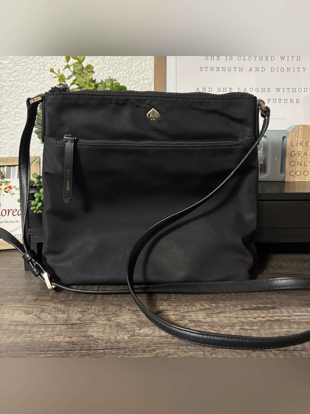 Kate Spade Black Nylon Crossbody Messenger Bag